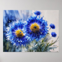 Gestileerde korenbloemen, wilde bloemen