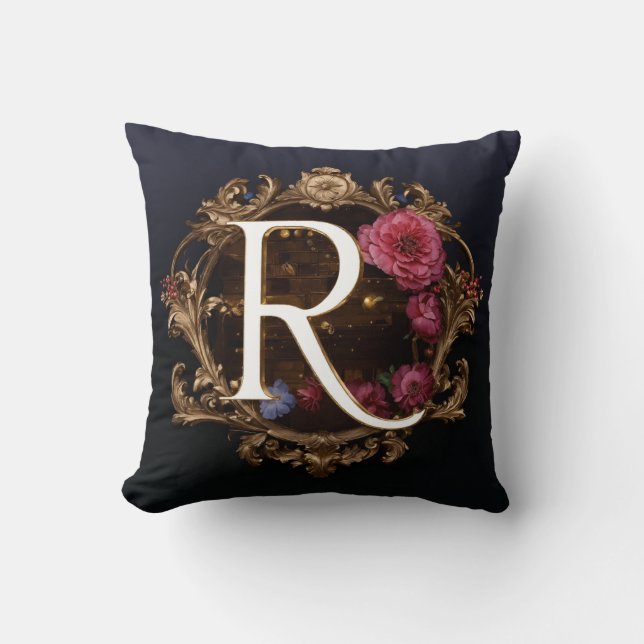 Gestileerde letters 'R' Kussen (Voorkant)