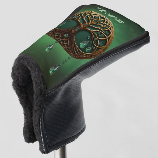 Gestileerde levensboom golfheadcover (3/4 voorkant)