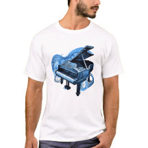 Gestileerde lijn Art Blauwe Piano