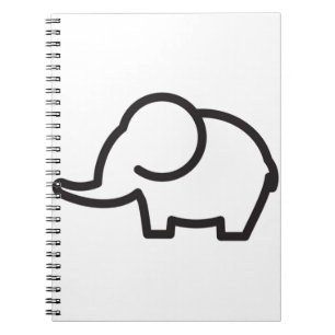 Gestileerde lijnkunst van olifant notitieboek