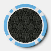 Gestileerde Lijst Damask 250 Monogram LBlue Poker Chips (Achterkant)