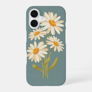 Gestileerde margrieten in vintage stijl iPhone 16 hoesje