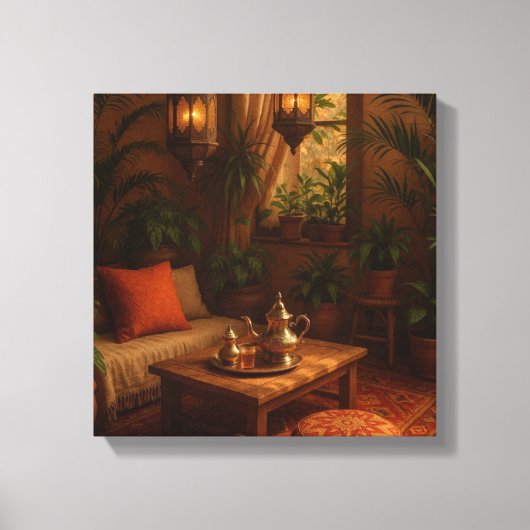 gestileerde Marokkaanse boho Canvas Afdruk (Voorkant)