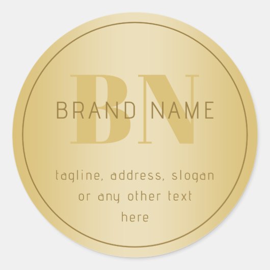 Gestileerde moderne minimale gouden retour adres ronde sticker (Voorkant)