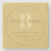 Gestileerde moderne minimale gouden retour adres stenen onderzetter (Voorkant)