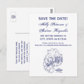 gestileerde Mount Desert Island MN Map Blue Aankondigingskaart (Voorkant / Achterkant)