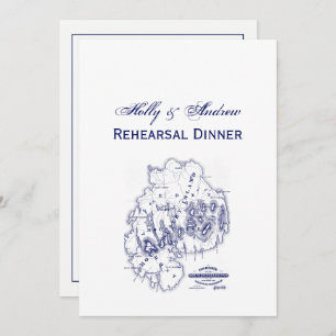  gestileerde Mount Desert Island MN Map Blue Kaart