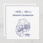  gestileerde Mount Desert Island MN Map Blue Kaart (Voorkant / Achterkant)