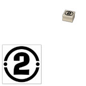 "Gestileerde nummer 2" Rubberen stempel (Gestempeld)