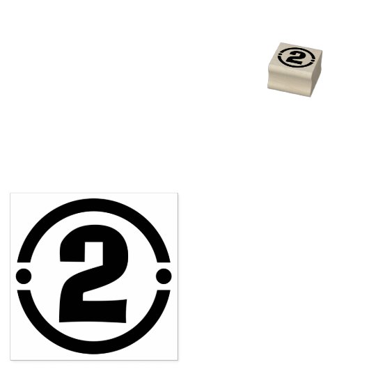 "Gestileerde nummer 2" Rubberen stempel (Gestempeld)