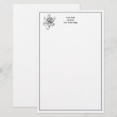 gestileerde octopustekening #1 briefpapier (Voorkant / Achterkant)