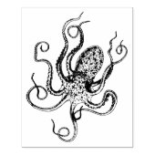  gestileerde octopustekening #1 	rubberstempel (Afrduk)