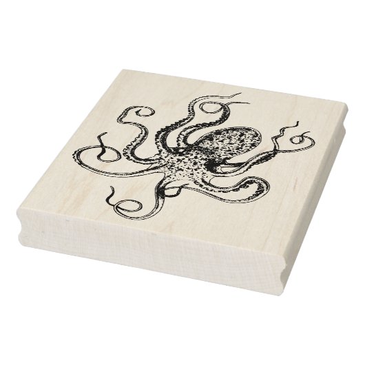  gestileerde octopustekening #1 	rubberstempel (Stempel)