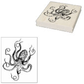  gestileerde octopustekening #1 	rubberstempel (Gestempeld)