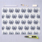  gestileerde octopustekening #3 Blauw Tissuepapier (Craft)