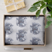  gestileerde octopustekening #3 Blauw Tissuepapier (Geschenk)