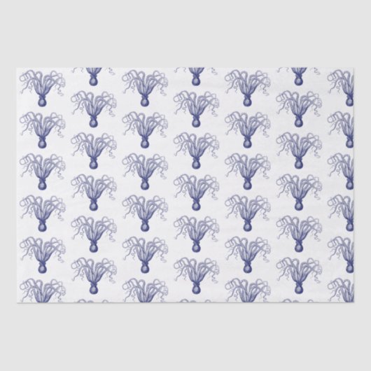  gestileerde octopustekening #8 Blauw Tissuepapier (Voorkant)