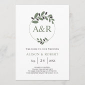 Gestileerde olijftak Mediterrane charme bruiloft Programma (Voorkant)