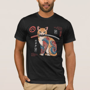 Gestileerde Oranje Tabby Cat T-shirt met ingewikke