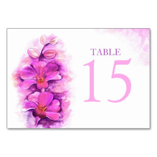 Gestileerde Orchidee roze trouwtafel kaartnummers Kaart