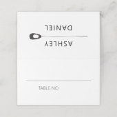 Gestileerde Pauwveer Huwelijk Tafelnummer (Buitenkant ongevouwen)