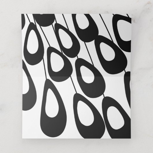 Gestileerde Pauwveer Huwelijk Tafelnummer (Binnenkant ongevouwen)