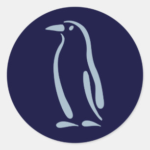 Gestileerde Pinguïn Ronde Sticker