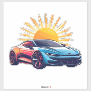 Gestileerde race-auto sticker