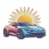 Gestileerde race-auto sticker (Voorkant)