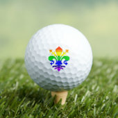 Gestileerde Regenboog Fleur de Lis Golfballen (Insitu Shirt)