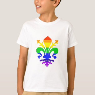 Gestileerde Regenboog Fleur de Lis T-shirt