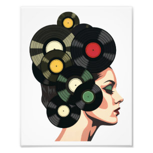 Gestileerde Retro Vinylplaat Poster Kunst
