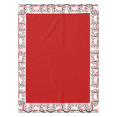 Gestileerde rode bloesems tafelkleed (Voorkant)