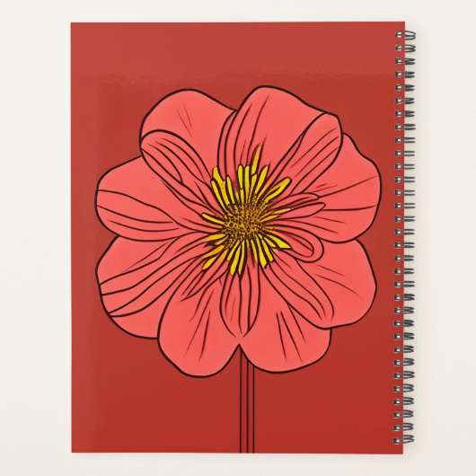 Gestileerde rode klaproos gepersonaliseerd planner (Achterkant)