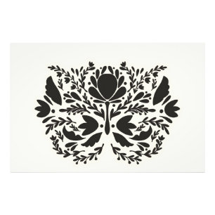 Gestileerde Scandinavische bloemenfolk art patroon Foto Afdruk