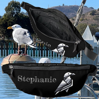 Gestileerde Seagull geometrisch design tinten grij Heuptasje