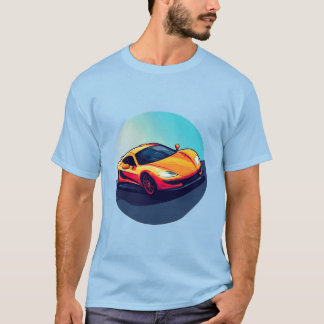 Gestileerde sportwagenillustratie t-shirt