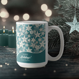 Gestileerde Starfish & Sand Dollars Patroon#25 ID1 Koffiemok