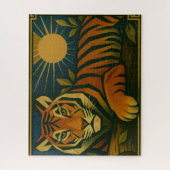 Gestileerde tijger in sier Sunburst Lijst Legpuzzel (Verticaal)