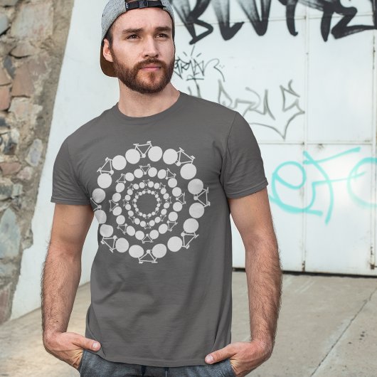 Gestileerde witte fietsen Mandala T-shirt