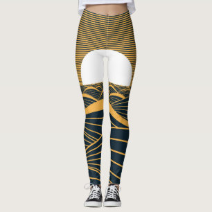 Gestileerde zon-maan, donkere zeeen illustratie. leggings