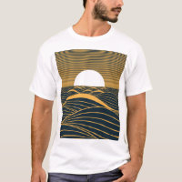 Gestileerde zon-maan, donkere zeeen illustratie.