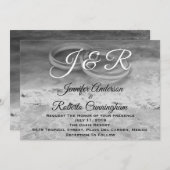  gestileerde zwarte en witte strandbruiloft kaart (Voorkant / Achterkant)