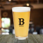 Gestileerde zwarte Initiaal en achternaam Glas