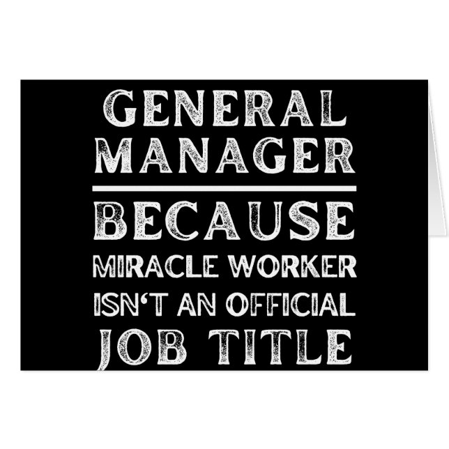 Gestionnaire général, car Miracle Worker n'est pas (Devant horizontal)