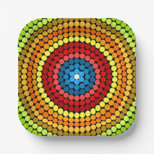 Gestippeld Abstract Mandala Kunstontwerp-65904 Papieren Bordje