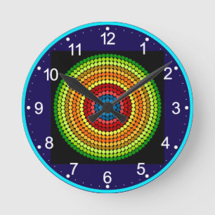 Gestippeld Abstract Mandala Kunstontwerp-65904 Ronde Klok