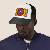 Gestippeld Abstract Mandala Kunstontwerp-65904 Trucker Pet (In situ)