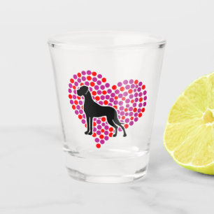 Gestippeld Hart Dog Great Dane Shotglas Shot Glas